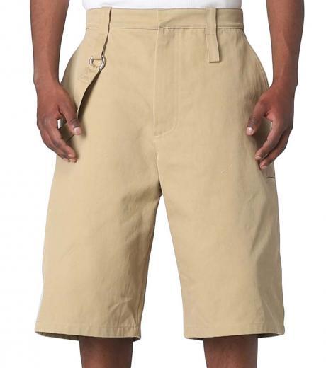 beige regular fit shorts