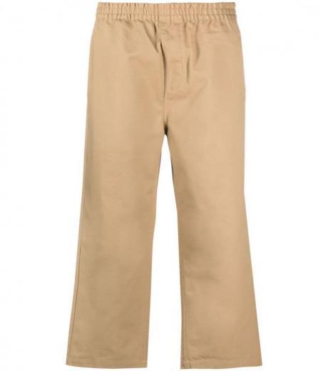 beige relaxed straight fit pants