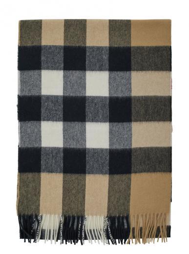 beige scarf with mega check print