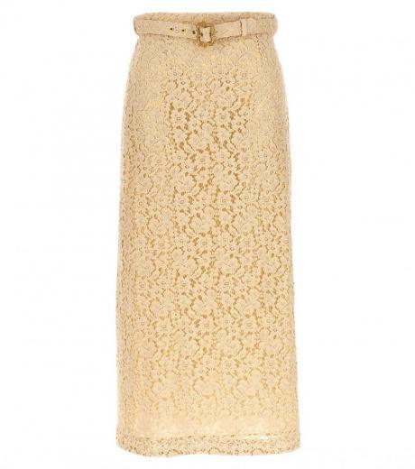 beige sensory lace skirt