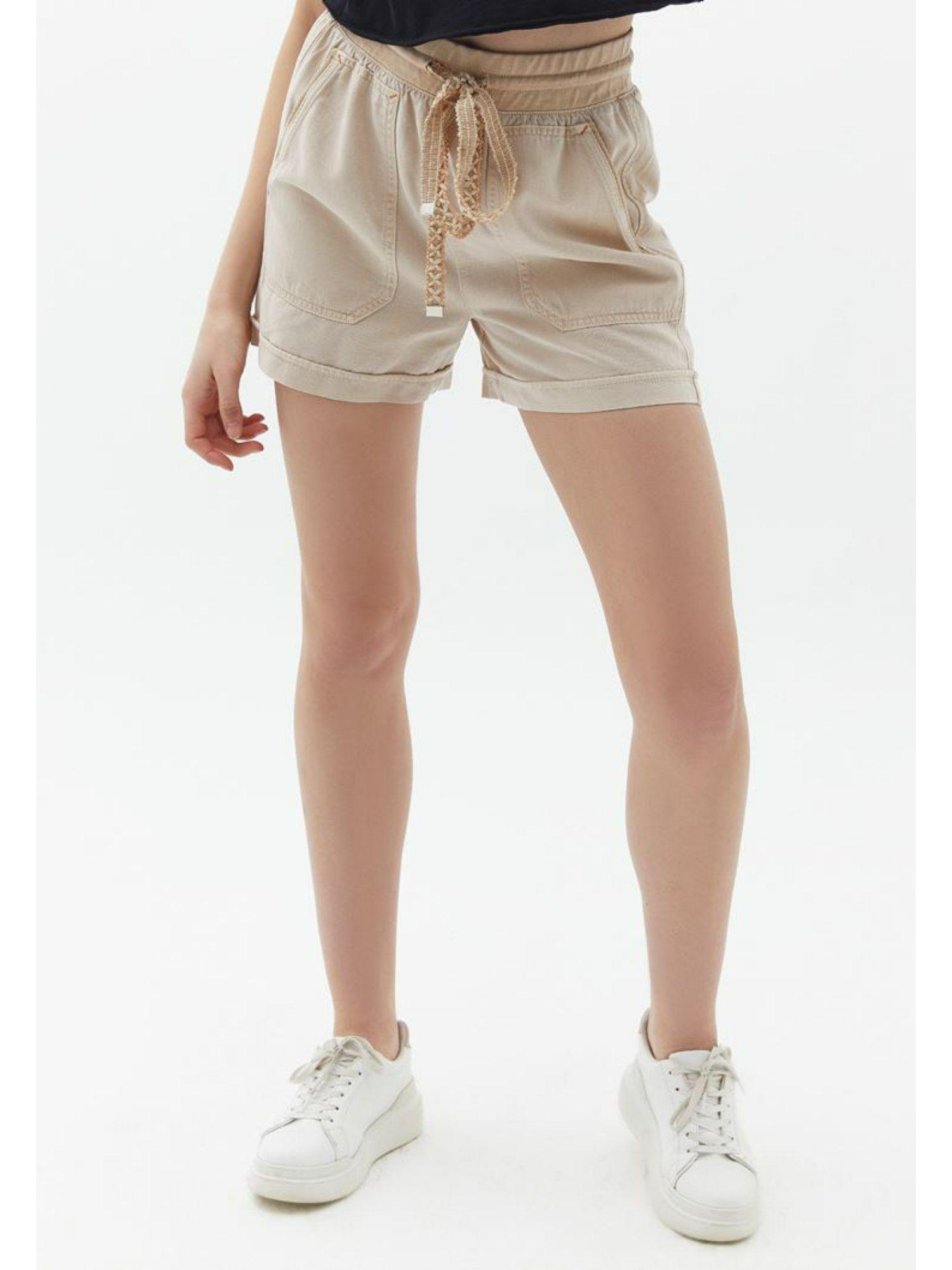 beige shorts