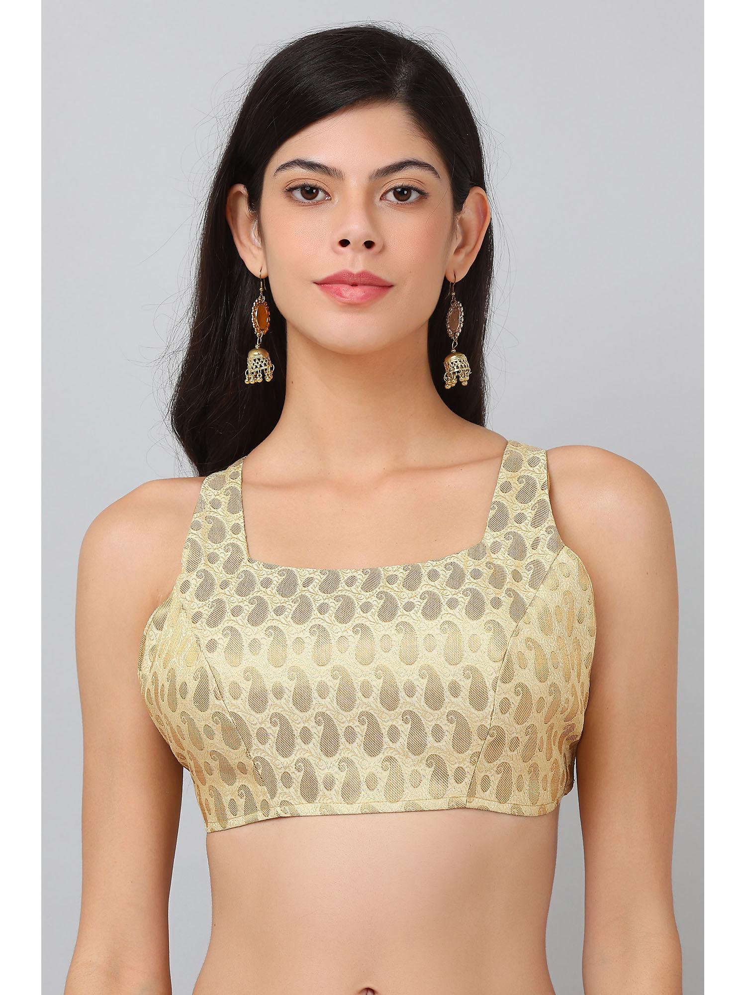 beige silk padded blouse