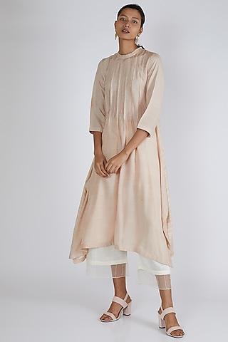 beige silk tunic