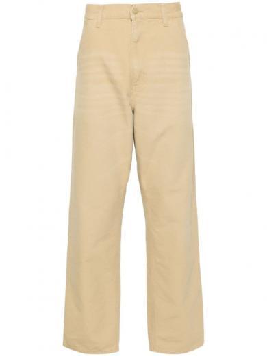 beige single knee pants