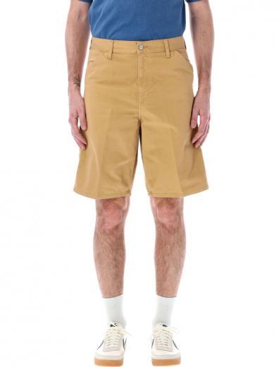 beige single knee shorts