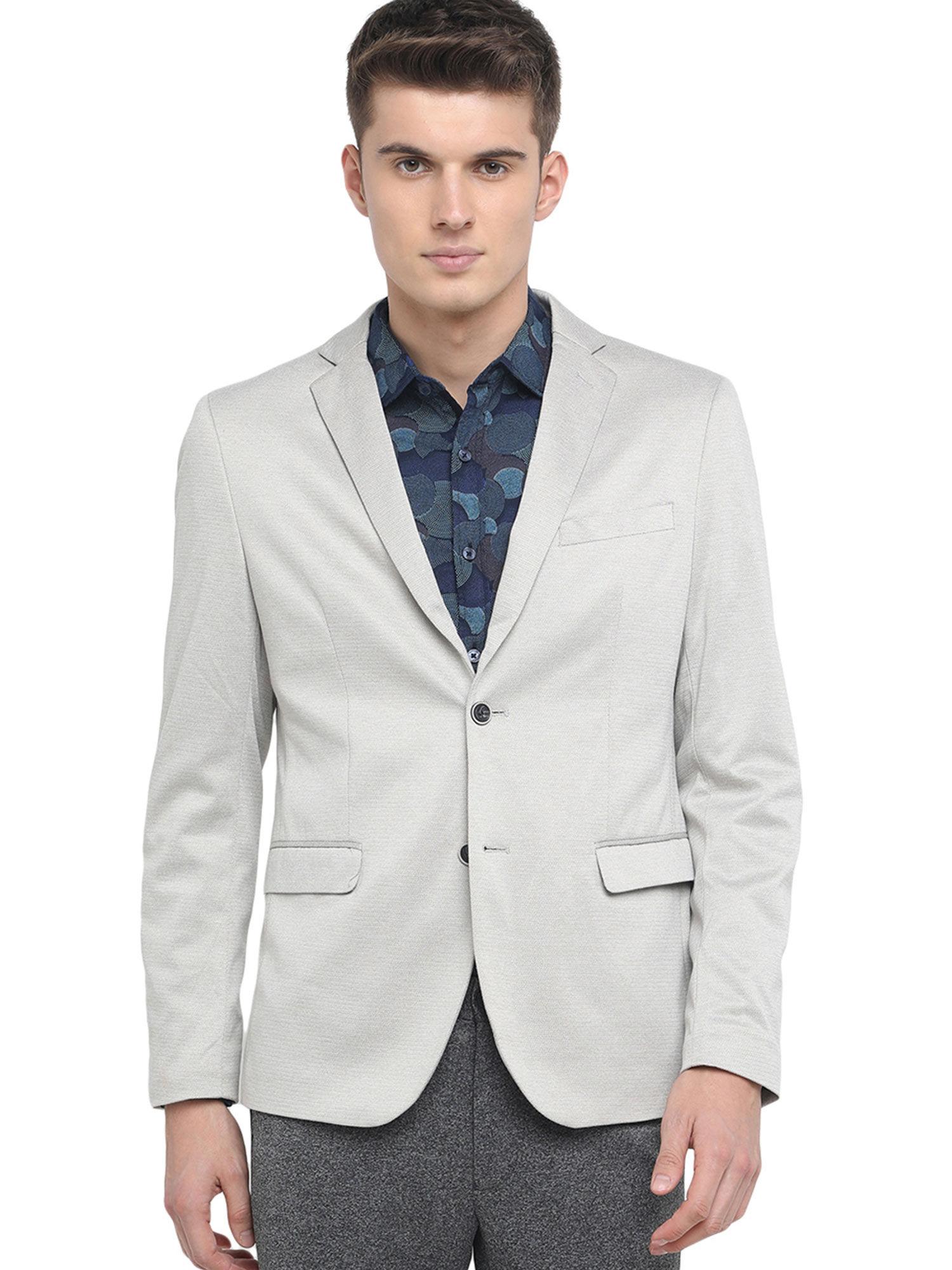 beige solid blazer