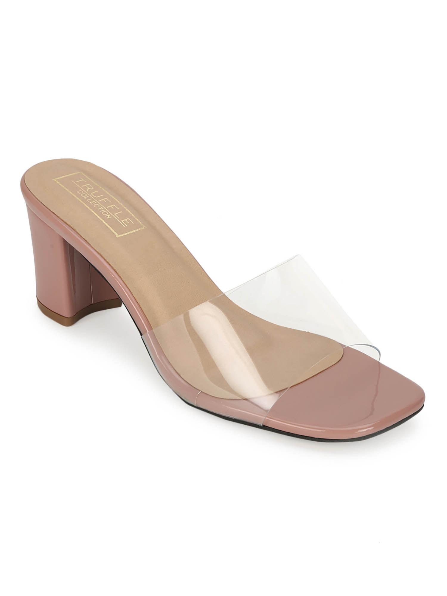 beige solid mules