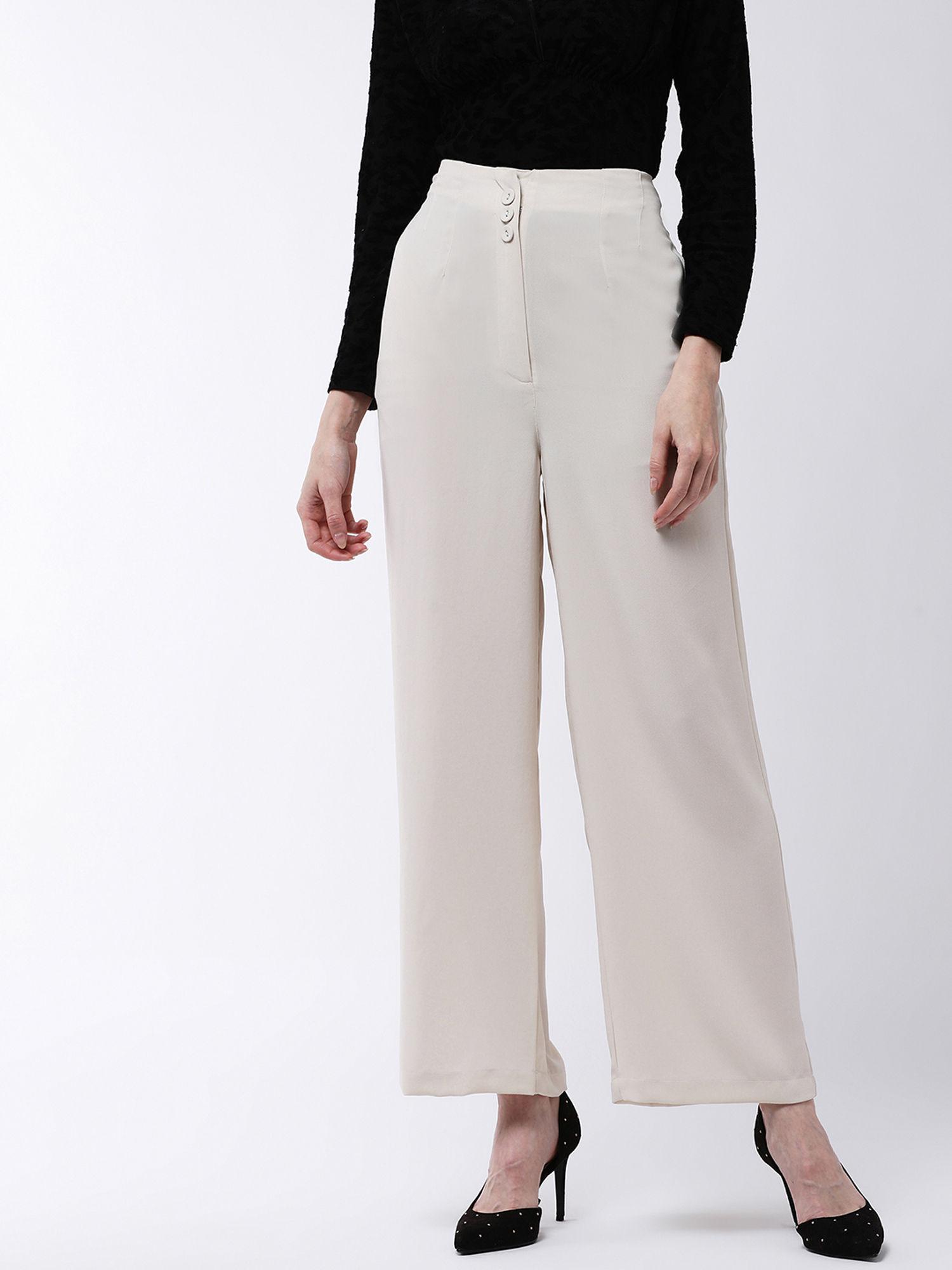 beige solid pant