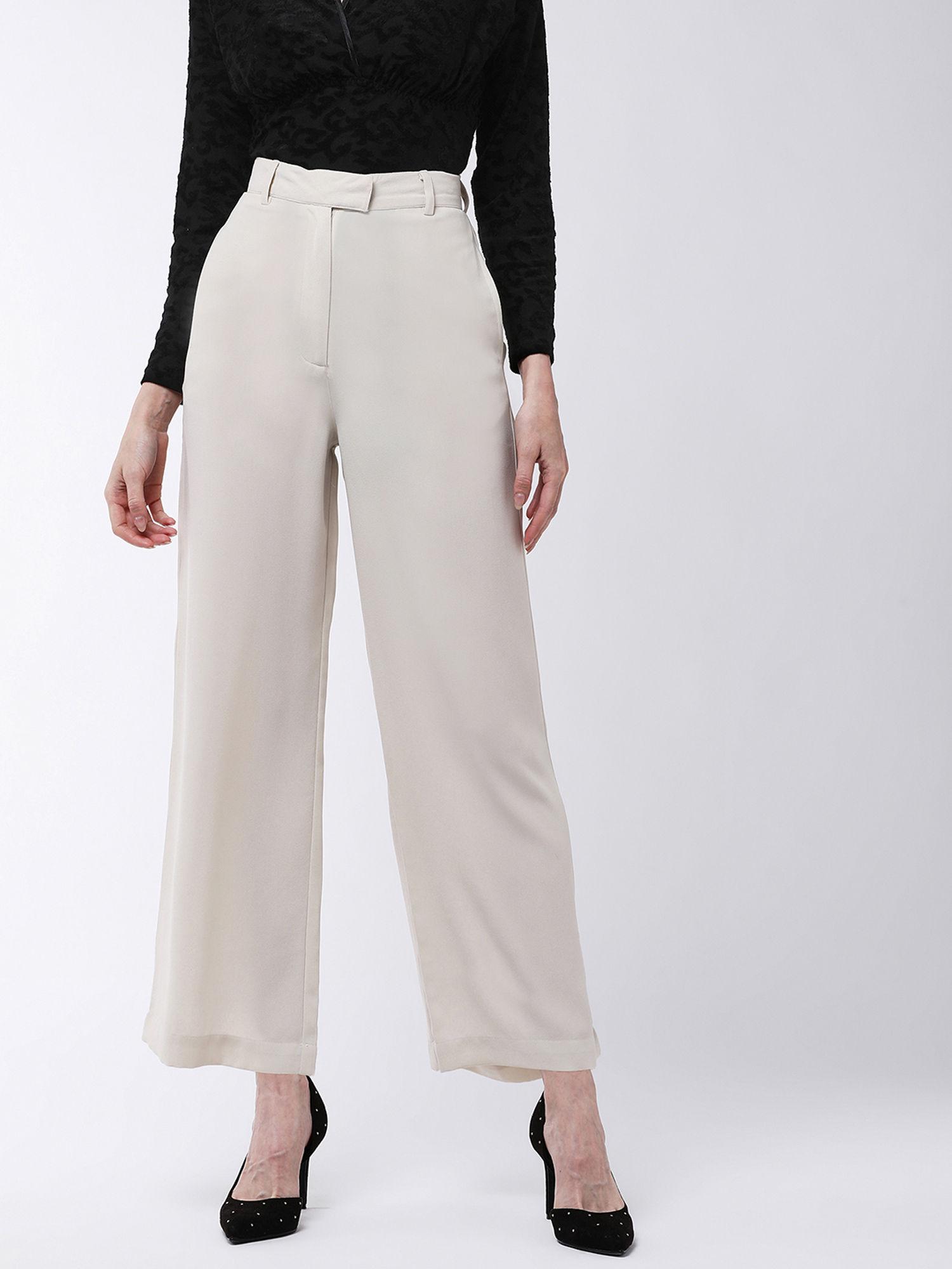 beige solid pant