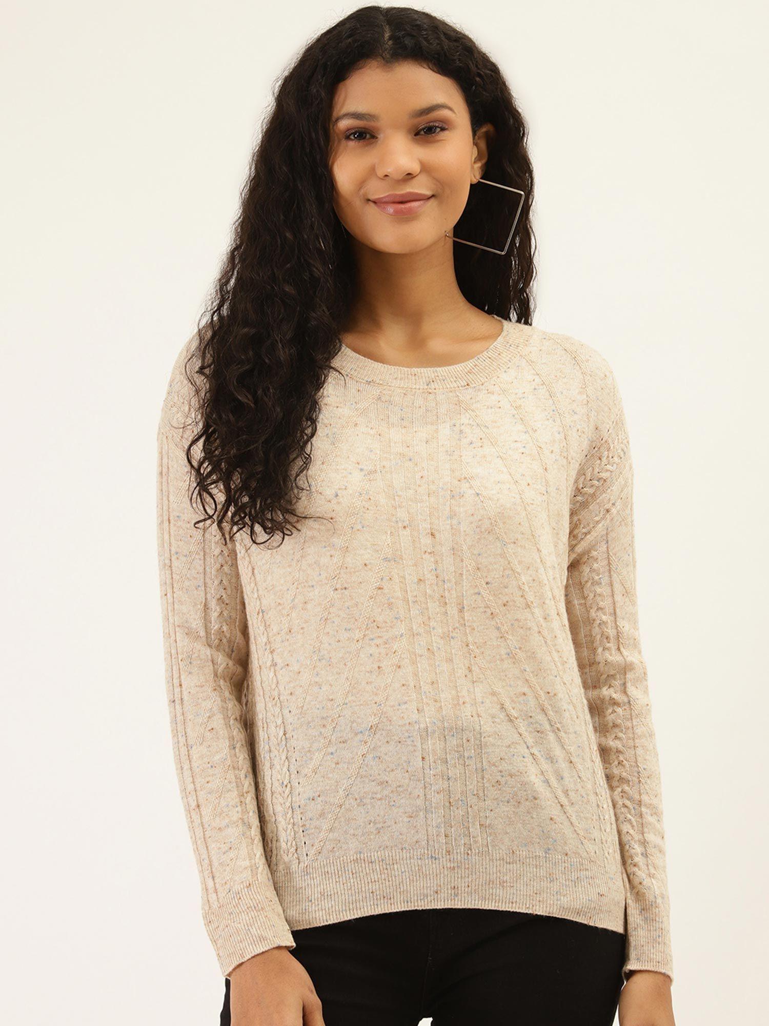 beige solid sweater