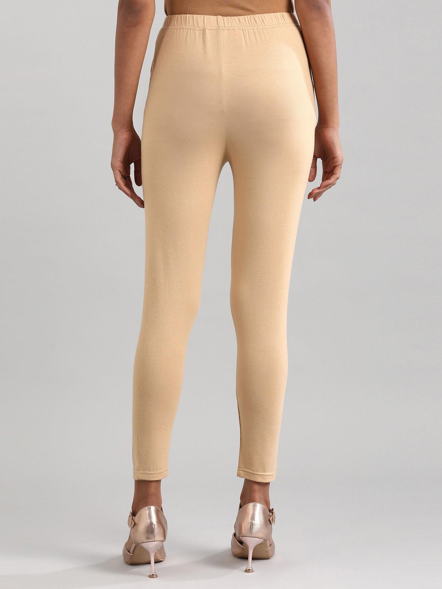 beige solid tights