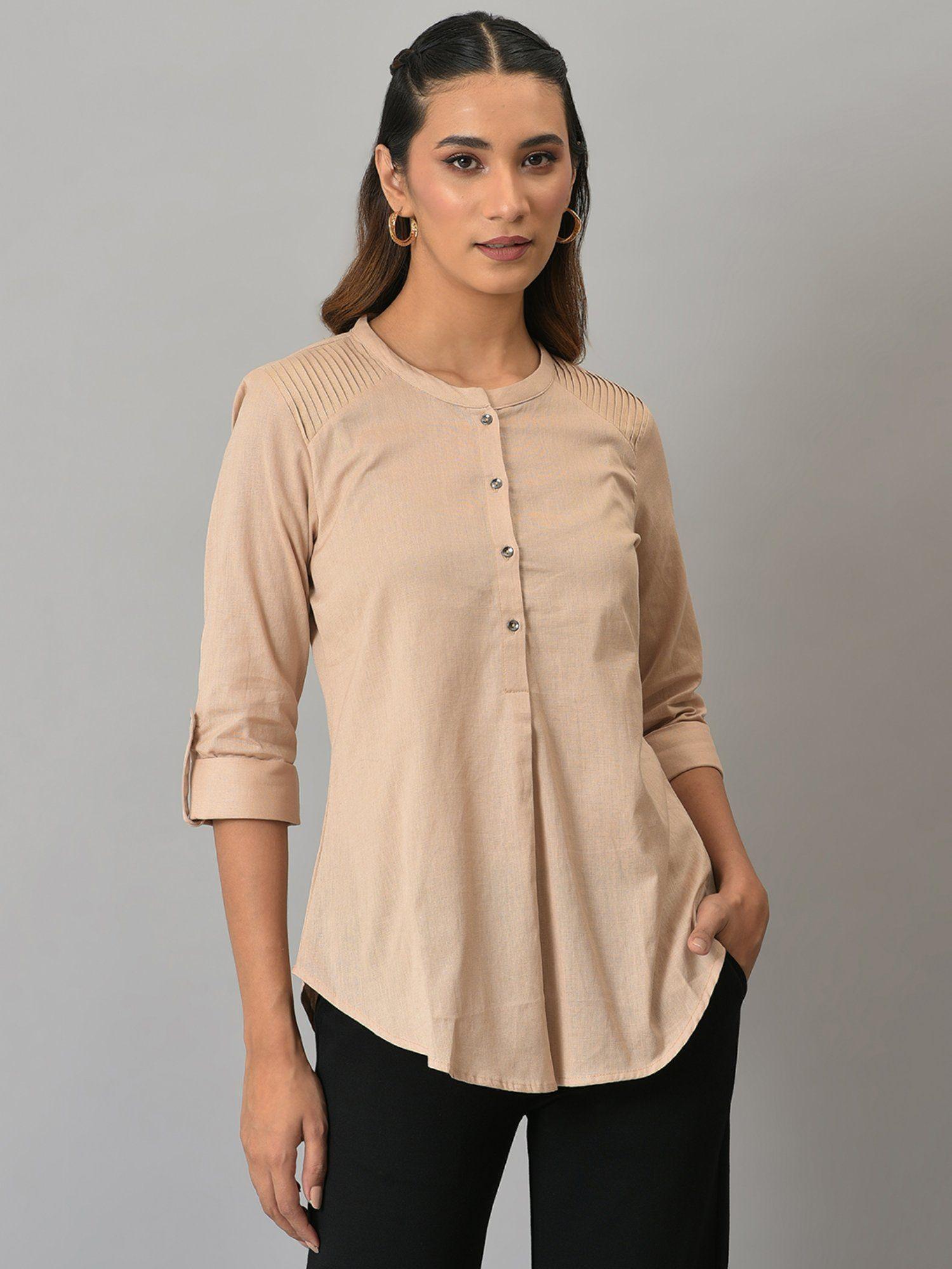 beige solid top