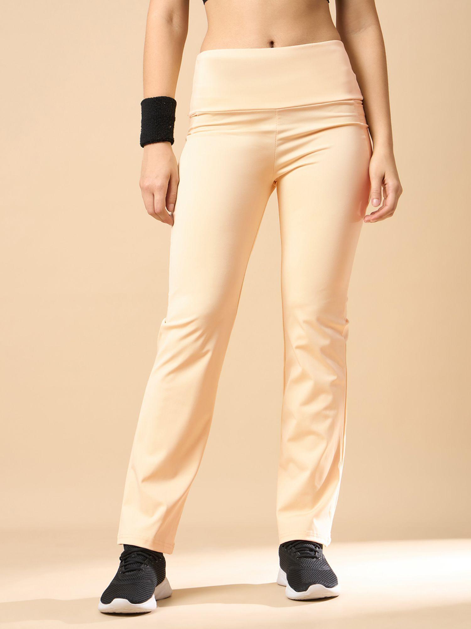 beige solid track pant