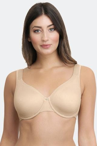 beige solid women comfort fit bra