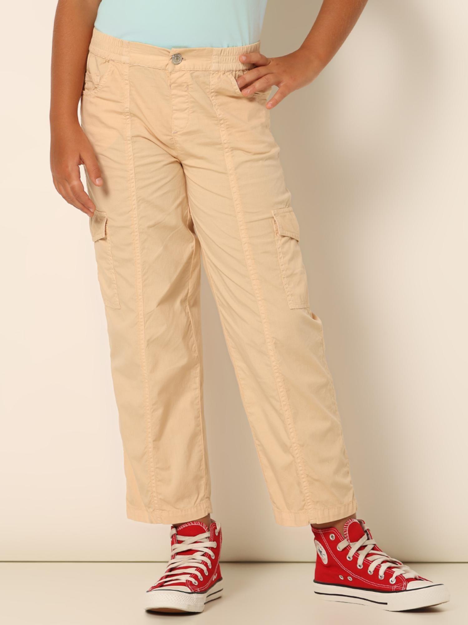 beige straight cargo pant