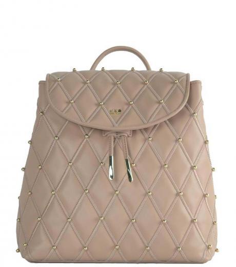 beige studded small backpack