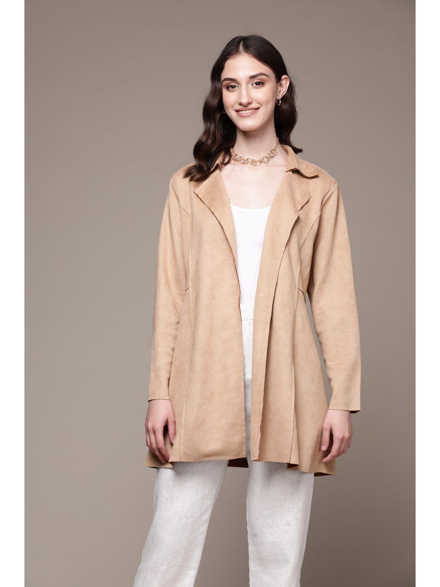 beige suede jacket