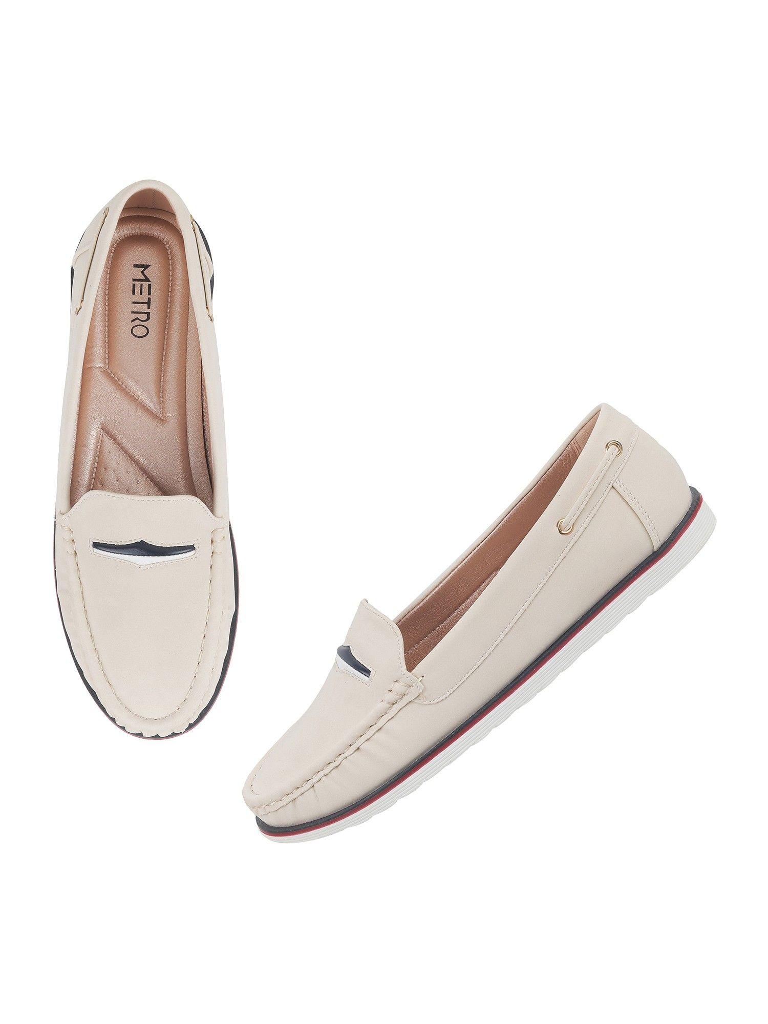 beige suede solid loafers