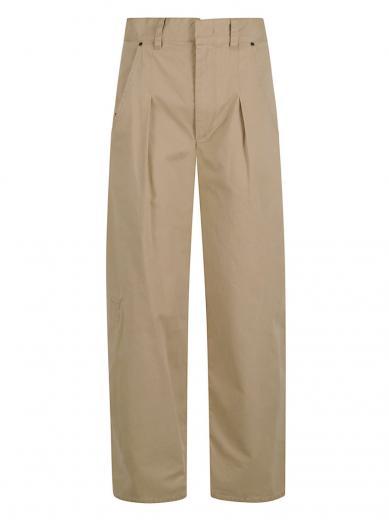 beige tapered leg pants