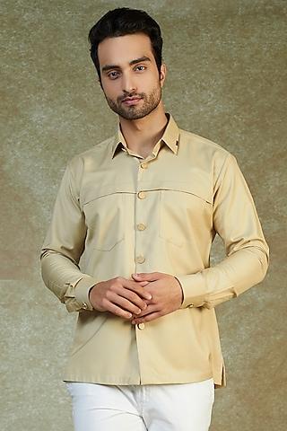 beige terry rayon shirt