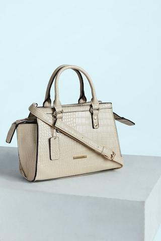 beige textured casual semi pu women mini bag