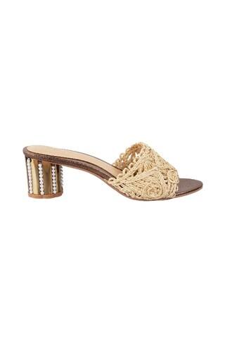 beige textured casual women sandal