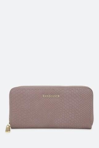 beige textured formal leather women wallet