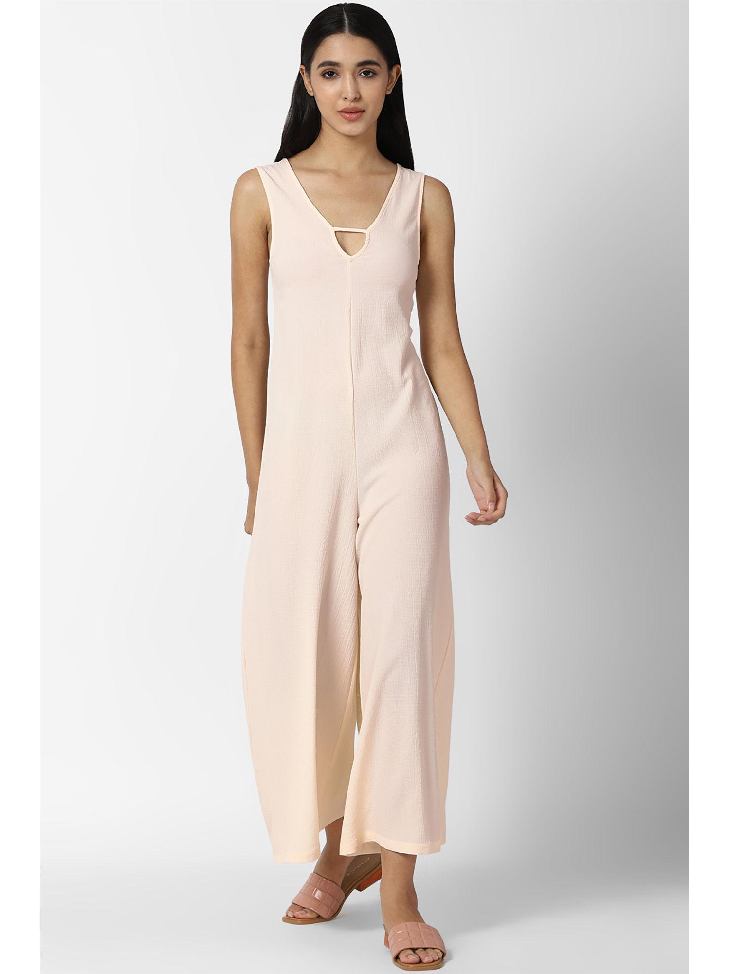 beige textured jumpsuits