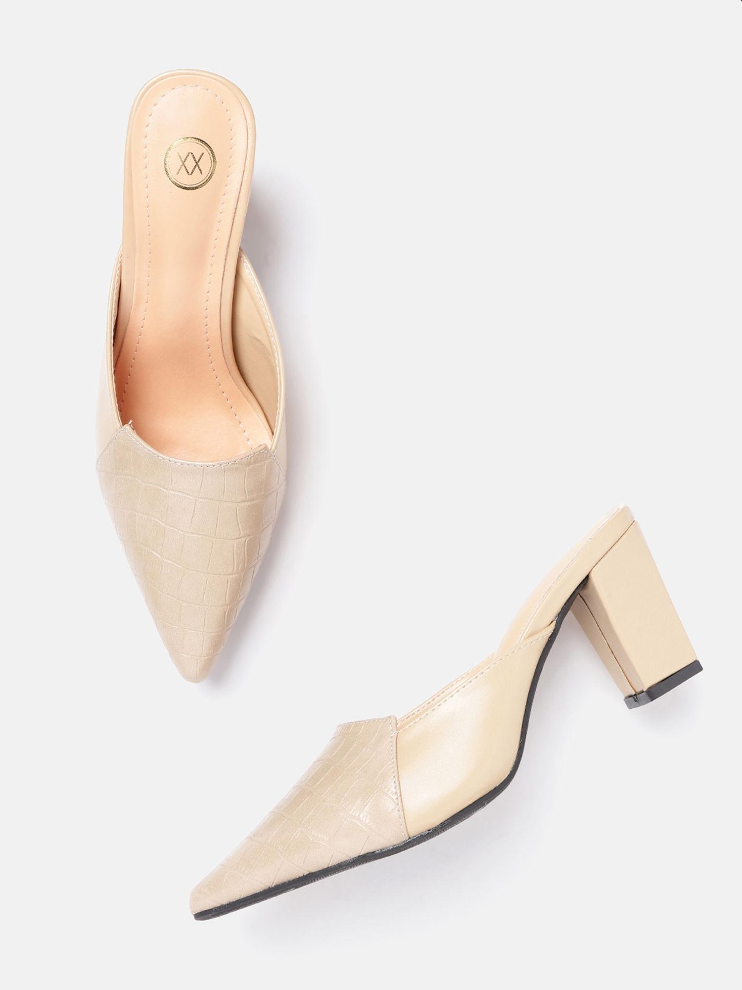 beige textures of style mules