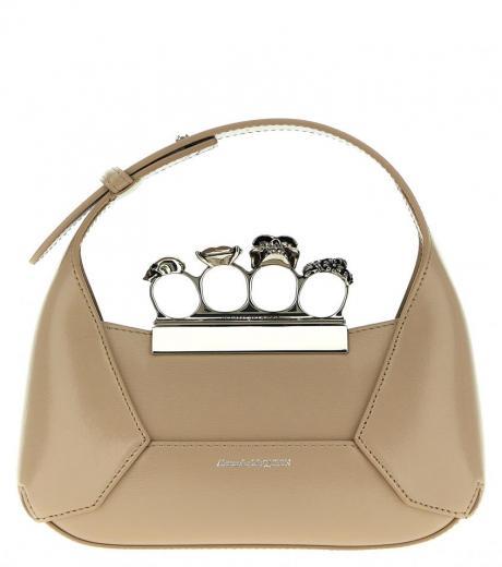 beige the jewelled hobo mini handbag