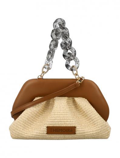 beige tia straw clutch