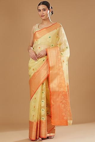 beige tissue silk banarasi handloom saree