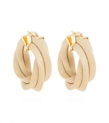 beige twisted earrings