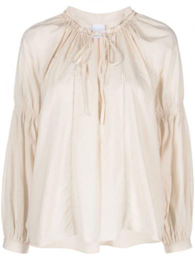 beige v-neck blouse