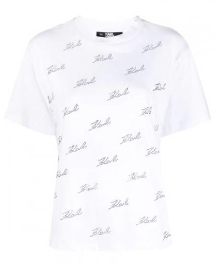 beige white all-over logo print t-shirt