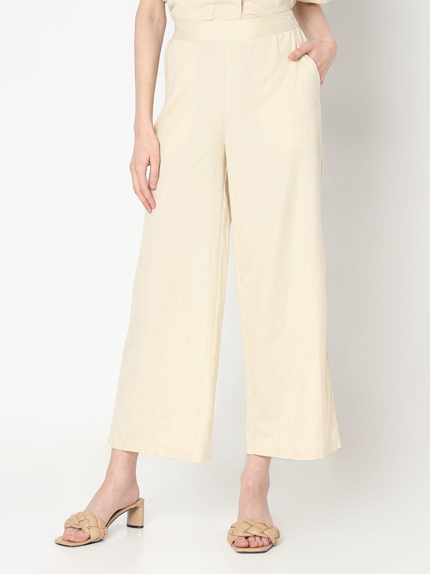 beige wide leg pant