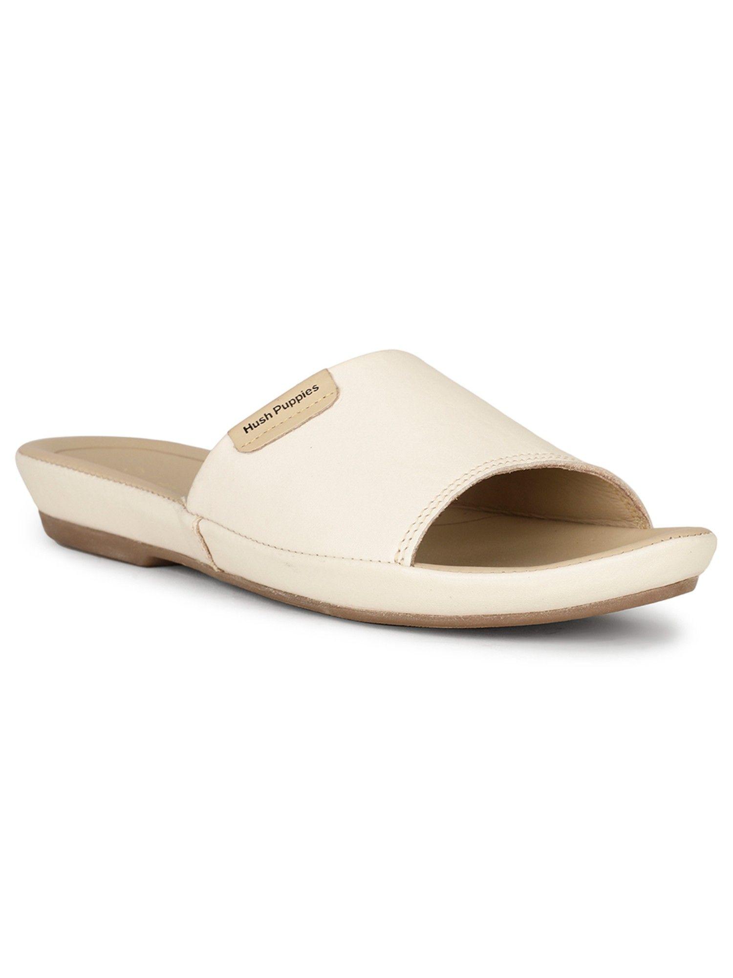 beige women slip-on flats