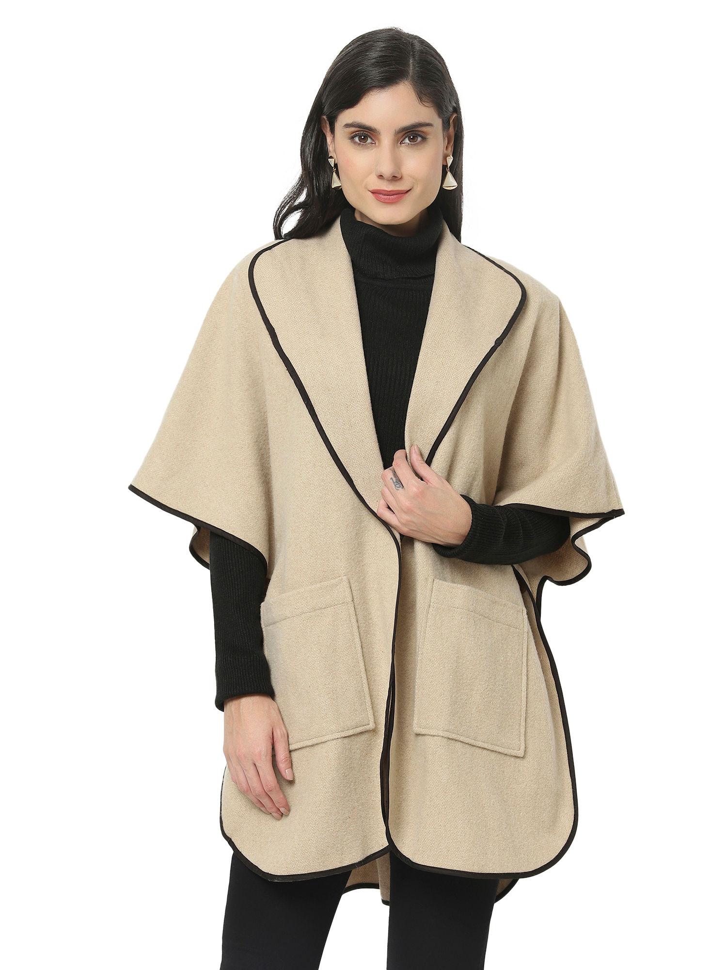 beige wool cape