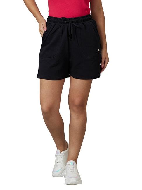 being human black mid rise shorts