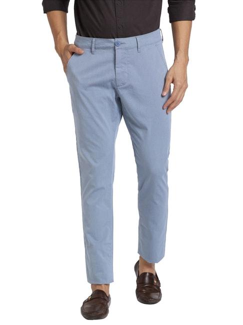 being human blue cotton slim fit chinos