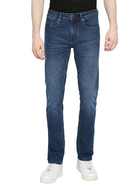 being human blue slim fit lightly washed jeans