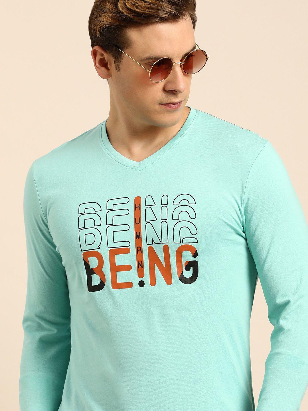 being human brand logo printed pure cotton t-shirt