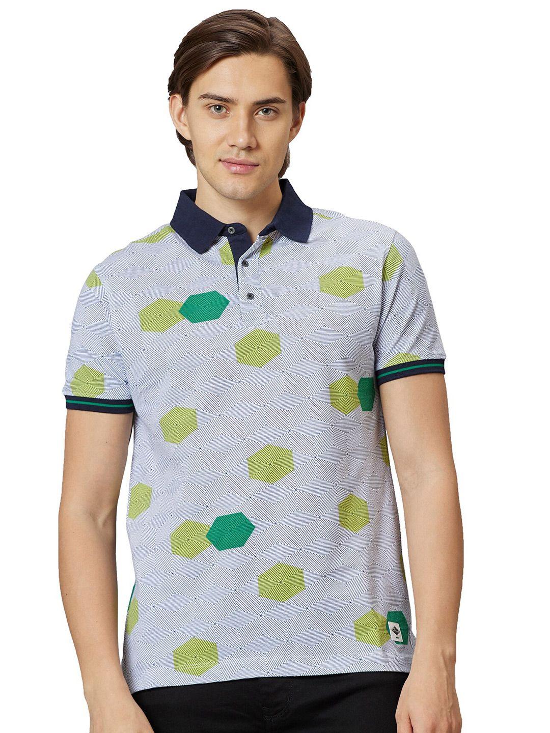being human geometric printed polo collar cotton regular t-shirt