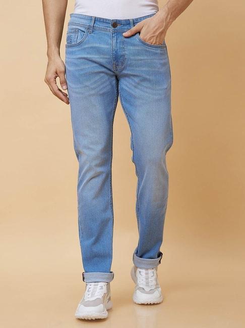 being human light blue slim fit jeans