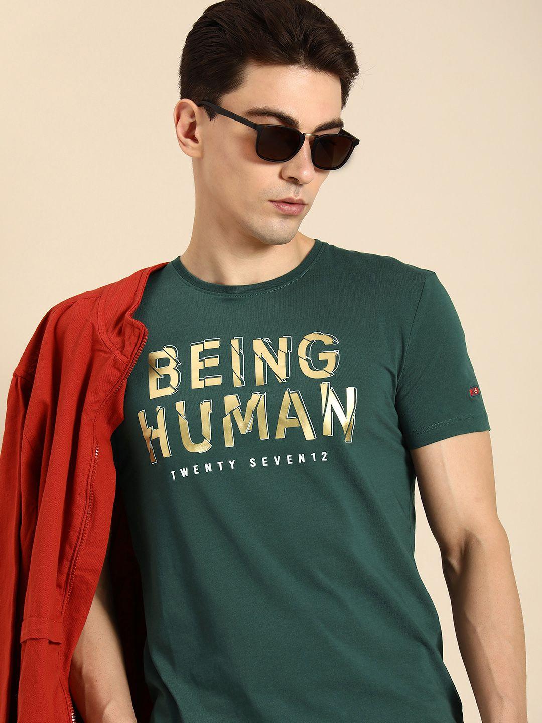 being human men brand logo printed t-shirt