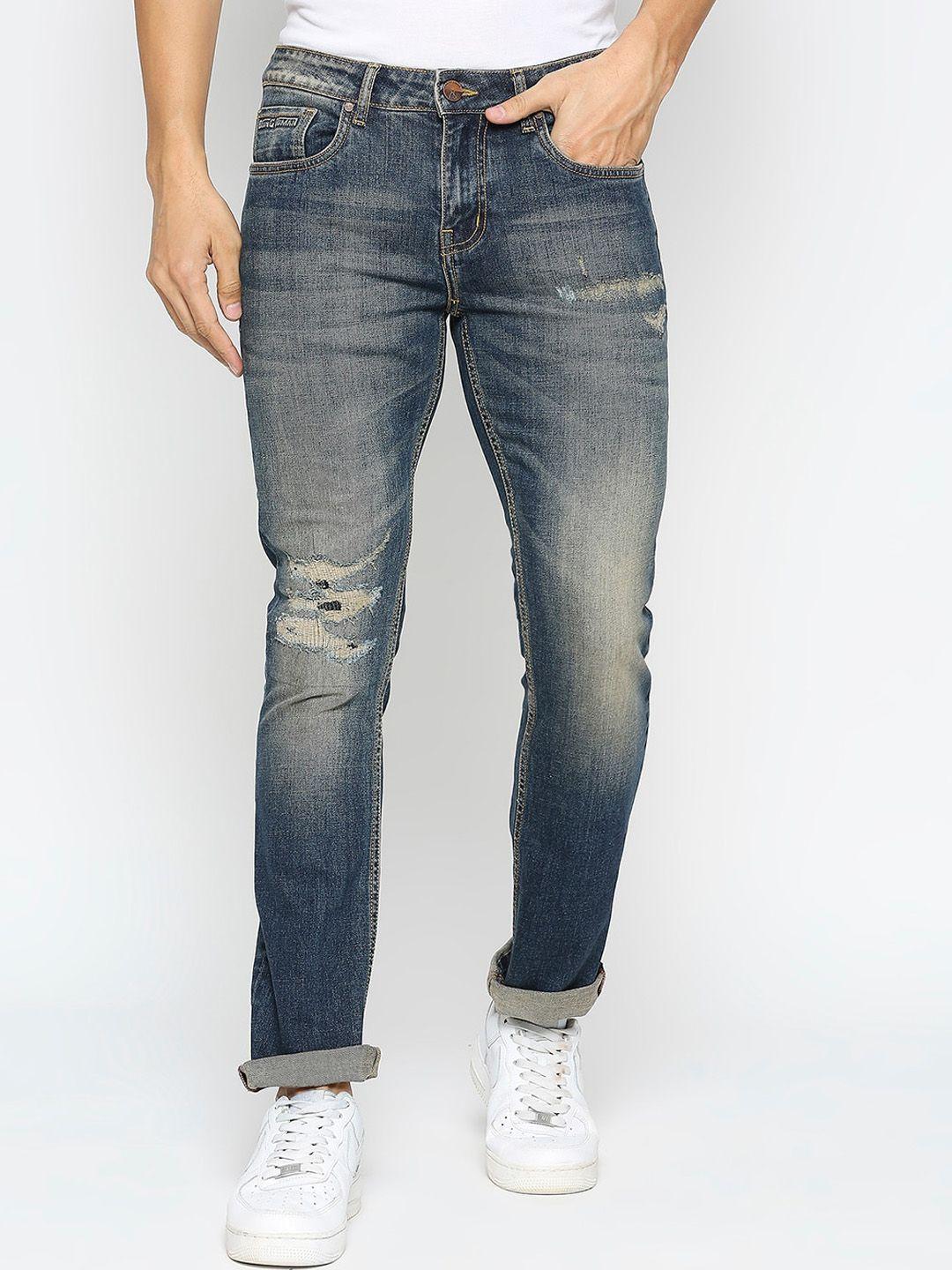 being human men mid-rise mildly distressed heavy fade jeans