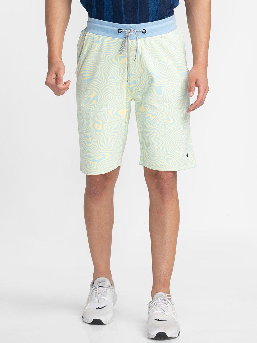 being human men mid-rise printed sports shorts