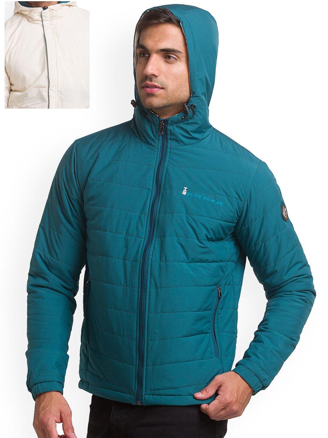 being human men turquoise blue & white pack of 2 padded jacket