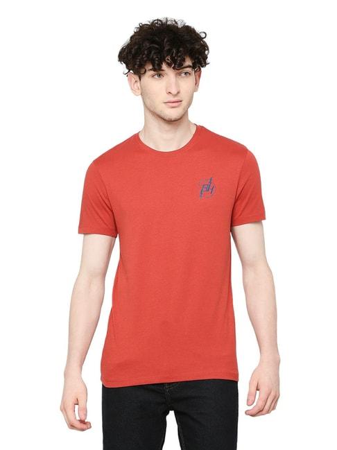 being human red regular fit logo print crew t-shirt