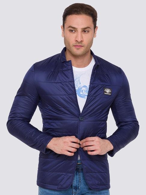 being human royal blue regular fit jacket